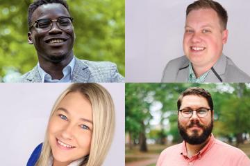 Four history graduate students