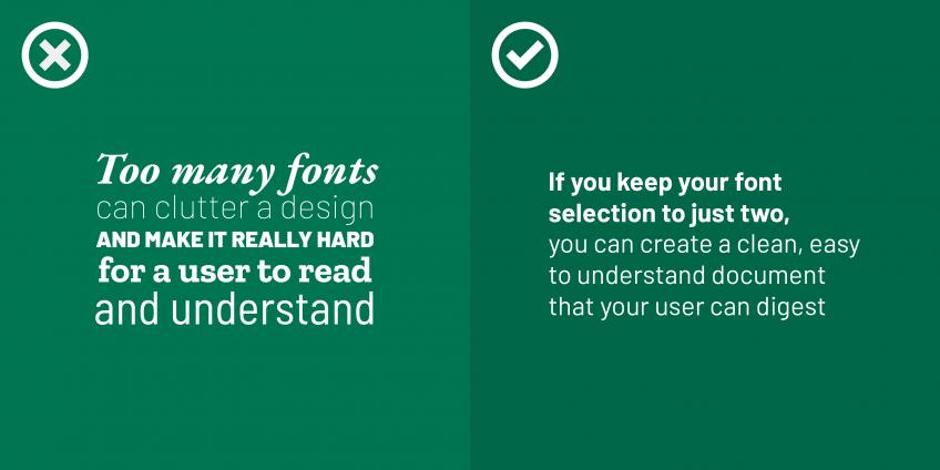 Use a simple font palette
