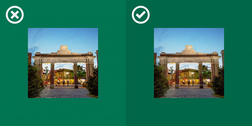 Insert images only at the appropriate resolution
