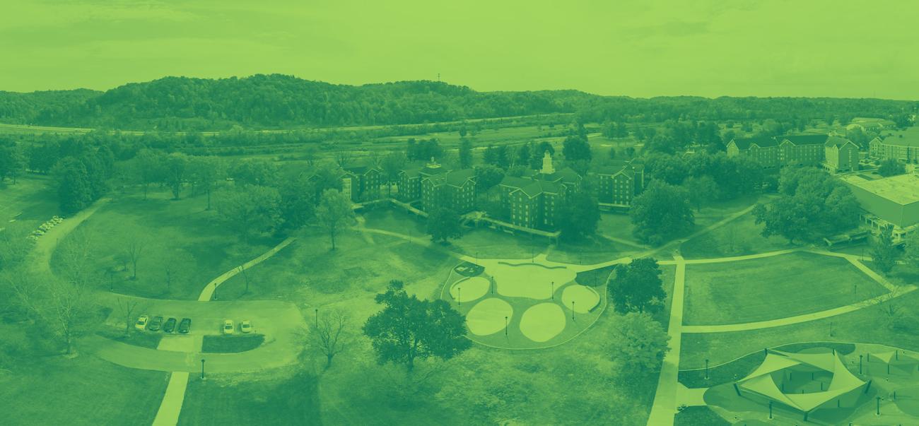 Aerial view of Ohio University's Athens campus